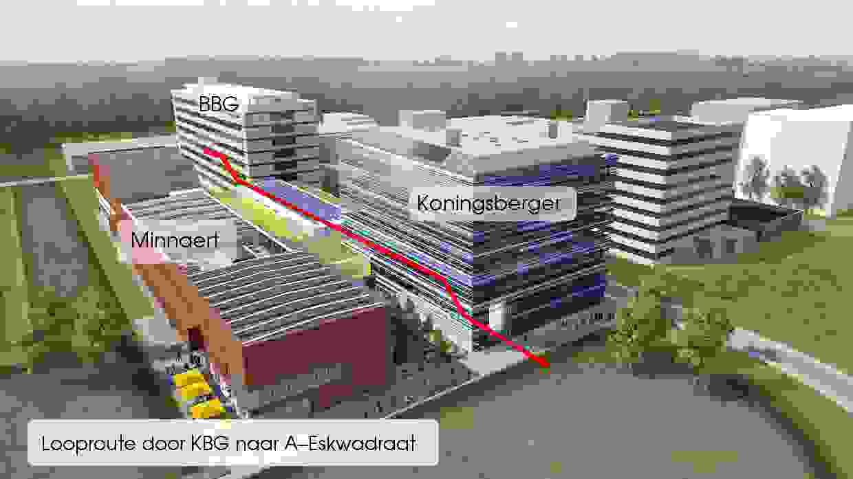 Route naar A–Eskwadraat vanaf Minnaert